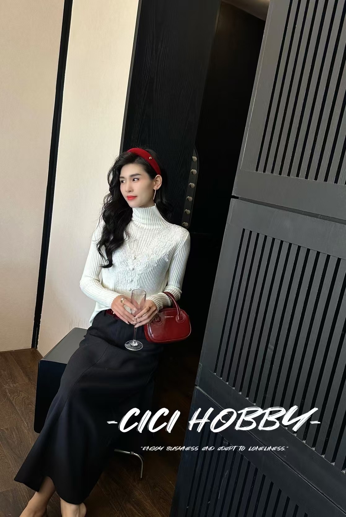 高领毛衣女春秋季新款深圳欧货小衫上衣西装内搭堆堆领蕾丝打底衫